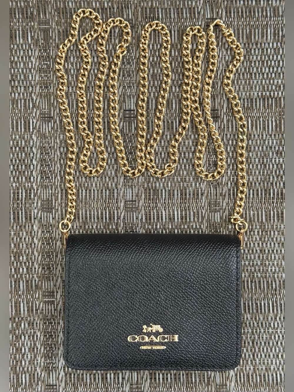 Coach Mini Wallet On A Chain Black Like New!